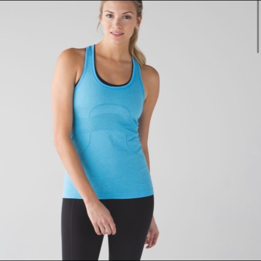 Lululemon Sky Blue Swiftly Tech Racerback Yoga Running Top - Size M